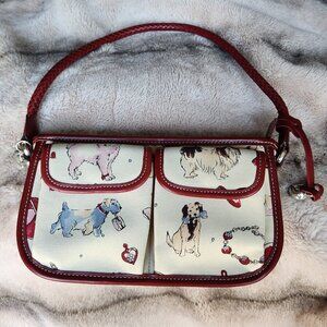 Brighton Doggie Print Canvas and Leather Hand Bag